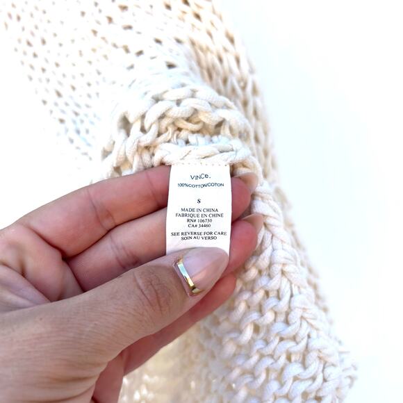 Vince Set Bundle Hand-Knit Crochet Cotton Tank Tops Black Cream Small - Picture 7 of 7